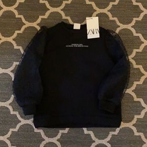 ORGANZA SLEEVE SWEATSHIRT